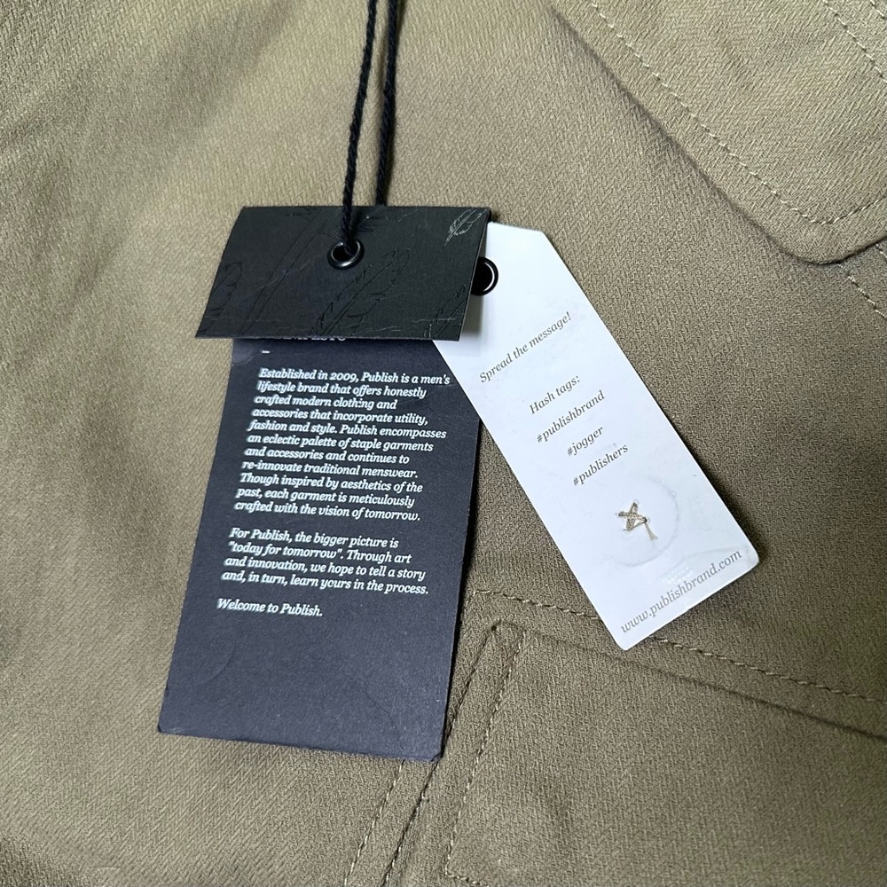 Publish Men’s Size 42 Waist Olive Green Utility Cargo Jogger Pant - Picture 8 of 9